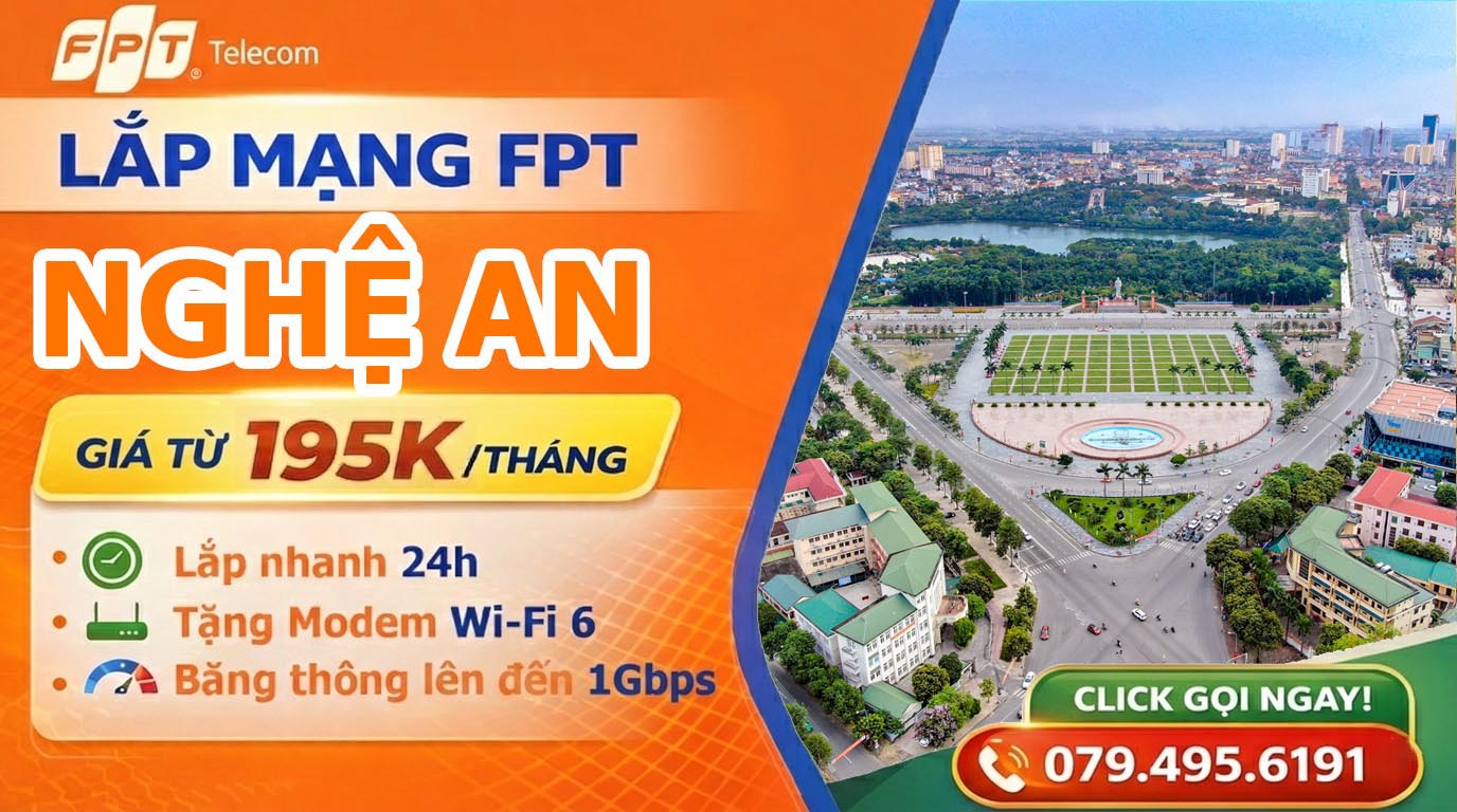 Đăng ký lắp mạng FPT tại Nghệ An